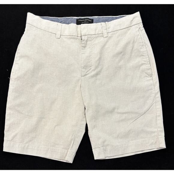 Banana Republic Aiden Club Men's Tan Shorts with White Stripes Size 29 - Picture 1 of 5